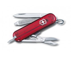 Нож-брелок Victorinox Classic Signature, 58 мм, 7 функций, полупрозрачный красный (0.6225.T)