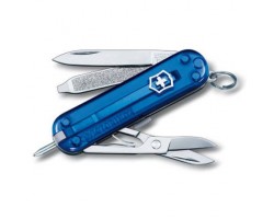 Нож-брелок Victorinox Classic Signature, 58 мм, 7 функций, полупрозрачный синий (0.6225.T2)