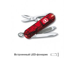 Нож-брелок Victorinox Classic SwissLite, 58 мм, 7 функций, полупрозрачный красный (0.6228.T)