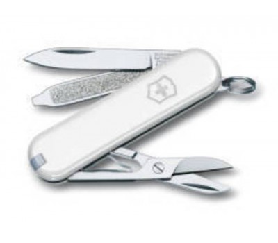 Нож-брелок Victorinox Classic, 58 мм, 7 функций, белыйx (0.6223.7)