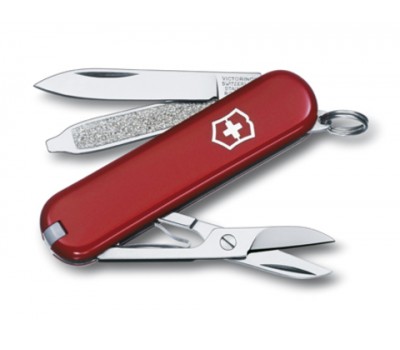 Нож-брелок Victorinox Classic, 58 мм, 7 функций, красныйx (0.6223)