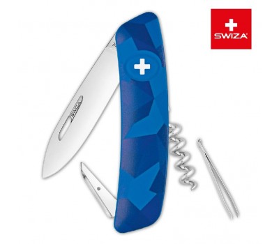Швейцарский нож SWIZA C01 Camouflage, 95 мм, 6 функций, синий (KNI.0010.2030)