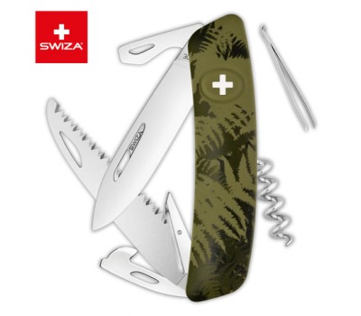 Швейцарский нож SWIZA C05 Camouflage, 95 мм, 12 функций, хаки (KNI.0050.2050)