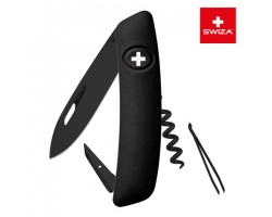 Швейцарский нож SWIZA D01 AllBlack, 95 мм, 6 функций, черный (подар. упак.) (KNI.0013.1010)