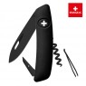 Швейцарский нож SWIZA D01 AllBlack, 95 мм, 6 функций, черный (подар. упак.) (KNI.0013.1010)