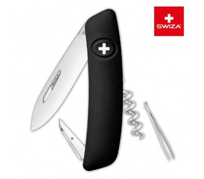 Швейцарский нож SWIZA D01 Standard, 95 мм, 6 функций, черный (KNI.0010.1010)