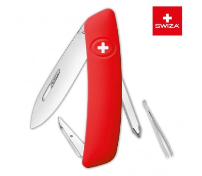 Швейцарский нож SWIZA D02 Standard, 95 мм, 6 функций, красный (KNI.0020.1000)