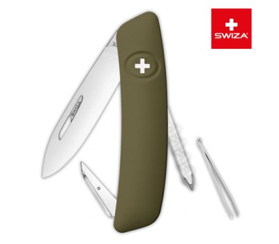 Швейцарский нож SWIZA D02 Standard, 95 мм, 6 функций, темно-зеленый (KNI.0020.1050)
