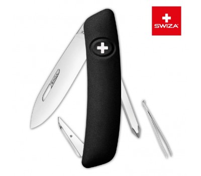 Швейцарский нож SWIZA D02 Standard, 95 мм, 6 функций, черный (KNI.0020.1010)