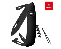 Швейцарский нож SWIZA D03 AllBlack, 95 мм, 11 функций, черный (подар. упак.) (KNI.0033.1010)