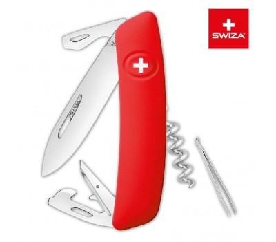 Швейцарский нож SWIZA D03 Standard, 95 мм, 11 функций, красный (KNI.0030.1000)