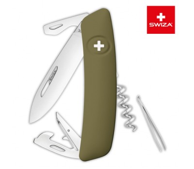 Швейцарский нож SWIZA D03 Standard, 95 мм, 11 функций, темно-зеленый (KNI.0030.1050)