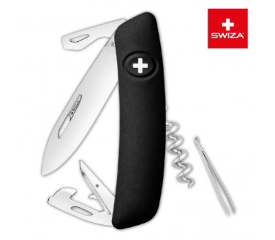 Швейцарский нож SWIZA D03 Standard, 95 мм, 11 функций, черный (KNI.0030.1010)