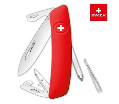 Швейцарский нож SWIZA D04 Standard, 95 мм, 11 функций, красный (KNI.0040.1000)