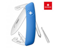 Швейцарский нож SWIZA D04 Standard, 95 мм, 11 функций, синий (блистер) (KNI.0040.1031)