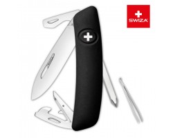 Швейцарский нож SWIZA D04 Standard, 95 мм, 11 функций, черный (блистер) (KNI.0040.1011)
