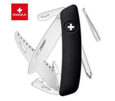 Швейцарский нож SWIZA D06 Standard, 95 мм, 12 функций, черный (KNI.0060.1010)