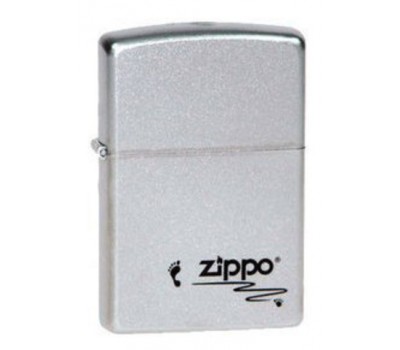 Зажигалка Zippo №205 Footprints с покрытием Satin Chrome, латунь сталь, серебристая, матовая (205 Footprints)