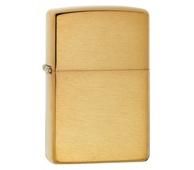 Зажигалка Zippo с покрытием Brushed Brass, медь сталь, золотистая, матовая, 36x12x56 мм (204B)