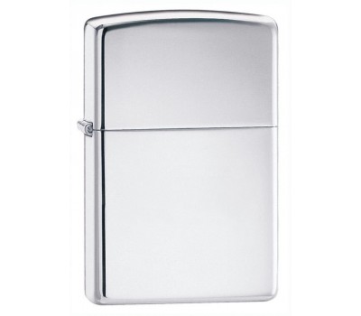 Зажигалка Zippo с покрытием High Polish Chrome, латунь сталь, серебристая, глянцевая, 36x12x56 (250)