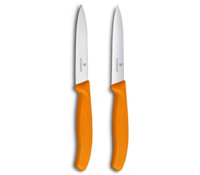 Набор Victorinox кухонный, 2 предмета, лезвие прямое и волнистое, оранжевый (6.7796.L9B)