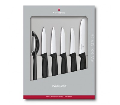 Набор Victorinox кухонный, 6 предметов, черный (подарочная упаковка) (6.7113.6G)