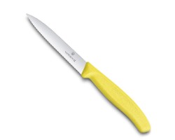 Нож Victorinox для очистки овощей, лезвие 10 см волнистое, желтый (6.7736.L8)