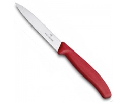 Нож Victorinox для очистки овощей, лезвие 10 см волнистое, красный (6.7731)