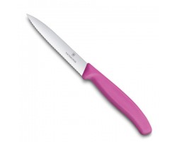 Нож Victorinox для очистки овощей, лезвие 10 см волнистое, розовый (6.7736.L5)