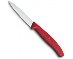 Нож Victorinox для очистки овощей, лезвие 8 см волнистое, красный (6.7631)