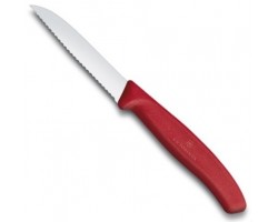 Нож Victorinox для очистки овощей, лезвие 8 см волнистое, красный (6.7431)