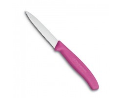 Нож Victorinox для очистки овощей, лезвие 8 см волнистое, розовый (6.7636.L115)