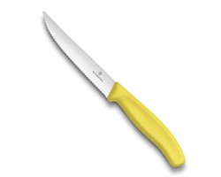 Нож Victorinox для стейков и пиццы, 12 см волнистое, желтыйx (6.7936.12L8)