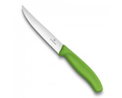 Нож Victorinox для стейков и пиццы, 12 см волнистое, зеленыйx (6.7936.12L4)