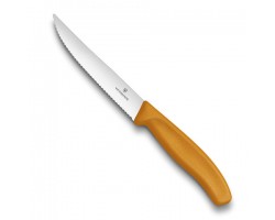 Нож Victorinox для стейков и пиццы, 12 см волнистое, оранжевый (6.7936.12L9)