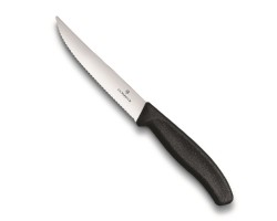 Нож Victorinox для стейков и пиццы, 12 см волнистое, черный (6.7933.12)
