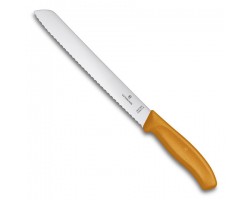 Нож Victorinox для хлеба, лезвие 21 см волнистое, оранжевый, в блистере (6.8636.21L9B)