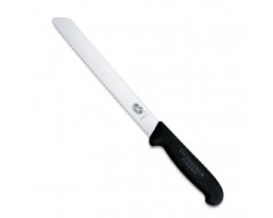 Нож Victorinox для хлеба, лезвие 21 см волнистое, черный, в блистере (6.8633.21B)