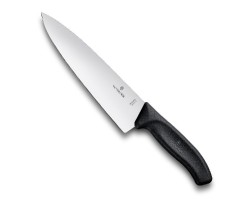 Нож Victorinox разделочный, лезвие 20 см широкое, черный, в картонном блистере (6.8063.20B)