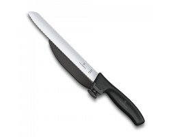 Нож Victorinox с упором для отрезания равномерных ломтиков, черный (6.8663.21)