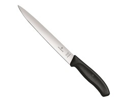 Нож Victorinox филейный, лезвие 20 см гибкое, черный, в картонном блистере (6.8713.20B)