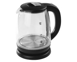 Homestar HS-1018 чайник электрический дисковый, 1.8л, 1500Вт, стеклянный, черный (005966)