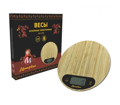 Весы кухонные электронные МАТРЕНА МА-038 бамбук (007161)