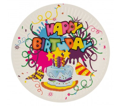 Набор бумажных тарелок Happy Birthday Волшебная страна 18 см, 6 шт (007148)