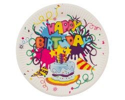 Набор бумажных тарелок Happy Birthday Волшебная страна 23 см, 6 шт (007149)