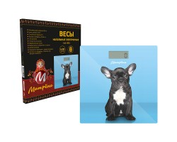 Весы напольные электронные МАТРЕНА МА-090 собака (стеклянная поверхность, 180 кг) (007296)