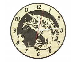Часы настенные сувенирные модель Рыбалка 1 (диаметр 280мм)