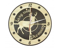 Часы настенные сувенирные модель Заядлый охотник (диаметр 280мм)