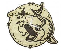 Часы настенные сувенирные модель Рыбалка 2 (диаметр 280мм)