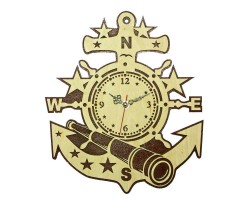 Часы настенные сувенирные модель Якорь (фигурные 310х260мм)